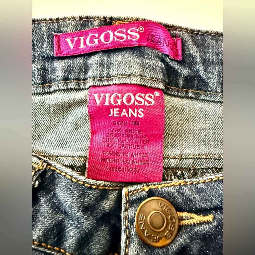 Vigoss Mid Rise Skinny Jeans With Back Flap Pockets With Orange Embroidery - Picture 12 of 14